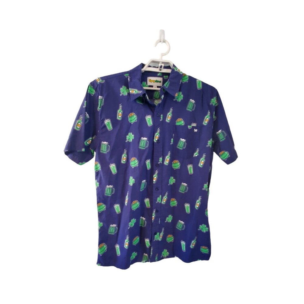 Tipsy Elves button front shirt mens XL (runs small?) Irish St Patricks D…